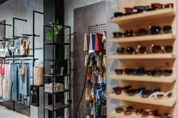 Shop Fashion stylish luxury clothes. Image and stylish services, selection of colors, types. Spring capsule wardrobe