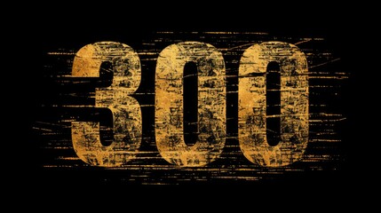 Fototapeta premium Number 300 Logo Golden Metallic Symbol Style Generative AI