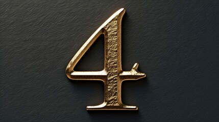 Number 4 Logo Gold Shiny Icon Style Generative AI