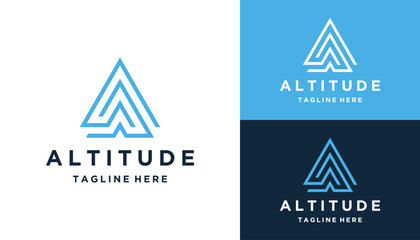 Initial Letter A Altitude Mountain Peak For Outdoor Logo Design