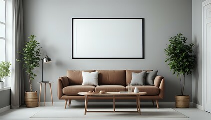 Style loft interior with gray armchair on cozy wall.3d rendering