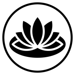 lotus flower glyph icon