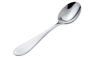 The Modern Steel Serving Spoon Isolated on Transparent Background PNG.
