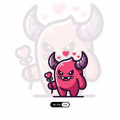 [ MEIJICRAFT ] Silhouette Valentine Day Of Dragon Monster Mascot Logo Icon Illustration