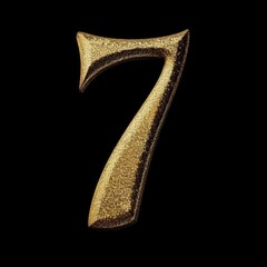 Number 7 Logo Gold Metallic Symbol Fancy Generative AI