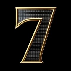 Number 7 Logo Golden Metallic Symbol Unique Generative AI