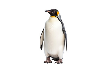 Flippered Friend Penguin Isolated on Transparent Background PNG.