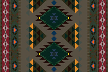 Navajo tribal vector seamless pattern. Native American ornament. Ethnic South Western decor style. Boho geometric ornament. Vector seamless pattern. Mexican blanket, rug. Woven carpet illustration