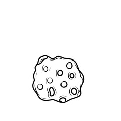 Hand Drawn Asteroid Rock Doodle 