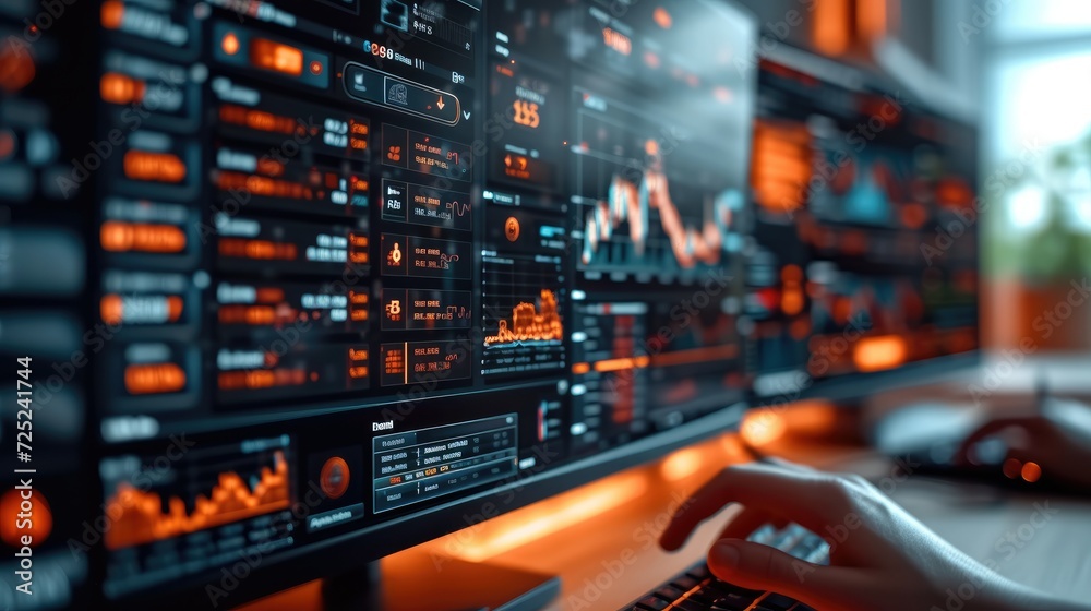 Leinwandbilder Show a secure and sophisticated crypto exchange platform interface on a computer or mobile device. Generative AI.