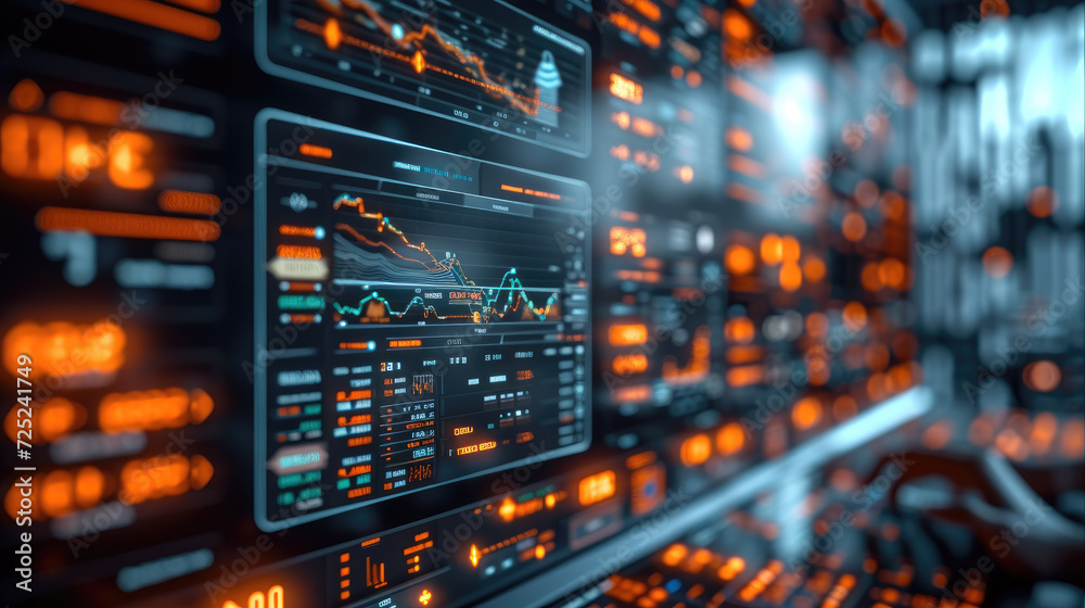 Leinwandbilder Show a secure and sophisticated crypto exchange platform interface on a computer or mobile device. Generative AI.