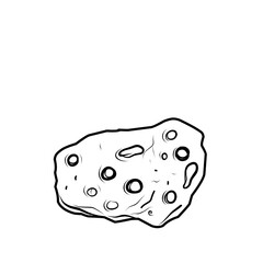 Hand Drawn Asteroid Rock Doodle 