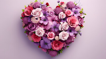 bouquet of flowers in the heart shape