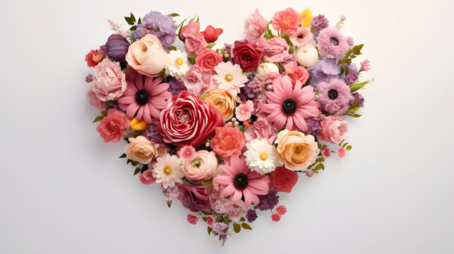 bouquet of flowers in the heart shape