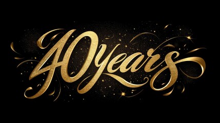 40 Years Gold Style Text Generative AI