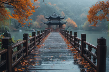 japanese garden in autumn