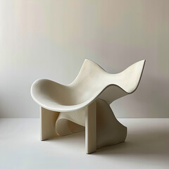 A chair inspired by the abstract shape of a elephant, with a simple and elegant design
