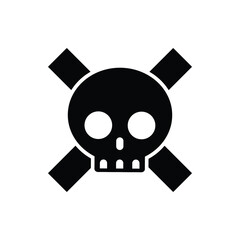 pirates skull jolly roger cross bones symbol flag isolated cute doodle icon vector badges emblems design sign for website mobile isolated on white Background