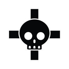 cute cross bone pirates skull jolly roger symbol flag isolated doodle icon vector badges emblems design sign for website mobile isolated on white Background