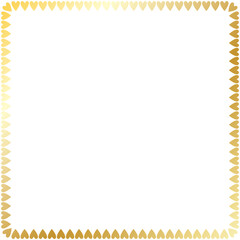 gold heart curve corner square frame
