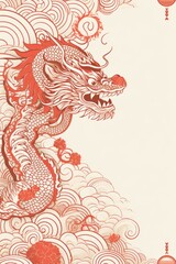Vertical vector background for Chinese New Year with dragon 