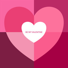 Be my Valentine concept with creative pink hearts.