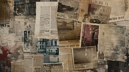 Retro newspaper collage.