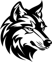 Wolf Head Tattoo Icon.