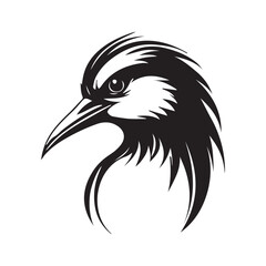 Fototapeta premium A minimalist, logo featuring a sleek and stylized bird head against a white background awesome, professional, vector logo, simple