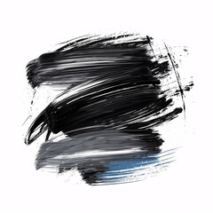 Obraz premium Black paint spaint, brush, oil, abstract, art, artistic, pastel, pattern, print, shape, splash, spray, stain, stroke, texture, white background, black, brushstroke, dtroke isolated on white background