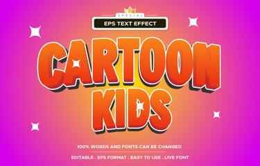 modern comic cartoon kids game hero style 3d editable text effect