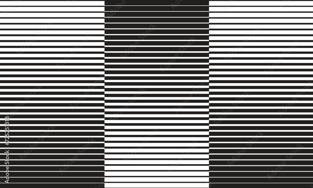 Poster abstract repeatable seamless black horizontal thin to thick line pattern.