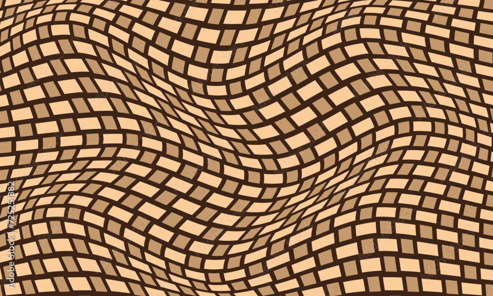Poster abstract repeatable seamless brown rectangle wave pattern.