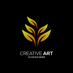 Leaf green logo colorful modern gradient