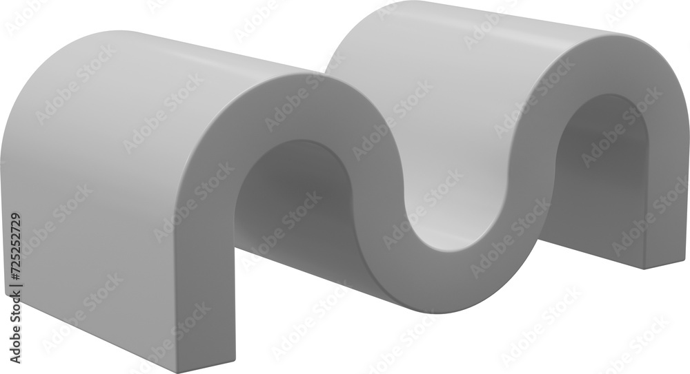 Wall mural Gray Abstract Curve Shape 3d Element Illustration