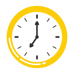 Simple Cute Yellow Clock Illustration