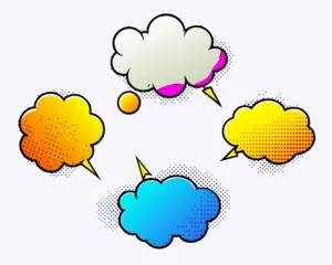 Möbelaufkleber comic colorful blank speech bubbles collection © Iwan