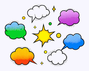 comic colorful blank speech bubbles collection