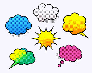 comic colorful blank speech bubbles collection