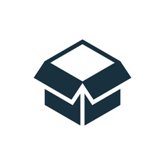 Opened box icon on white background.
