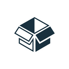 Opened box icon on white background.