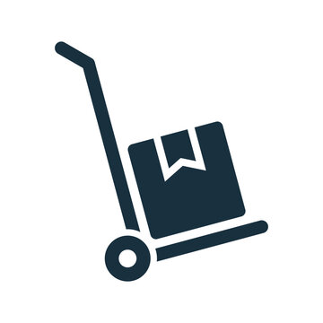 Hand trolley icon on white background.