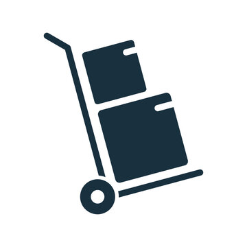 Hand trolley icon on white background.