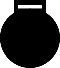 Medal template icon vector. Award shape illustration sign in trendy Fill style. Winner or victory badge medal. Medal laser cutting symbol or logo isolated on transparent background.