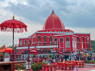 the red mosque in pandaan east java indonesia