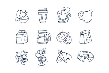 Set of Hand Drawn Coffee Illustrations Set