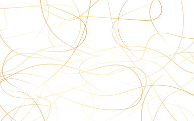 Random chaotic lines abstract geometric pattern. Trendy random scribble lines image. Golden Scribble line isolated on transparent background.