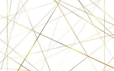 Random chaotic lines abstract geometric pattern. Trendy random diagonal lines image. Golden diagonal line isolated on transparent background.