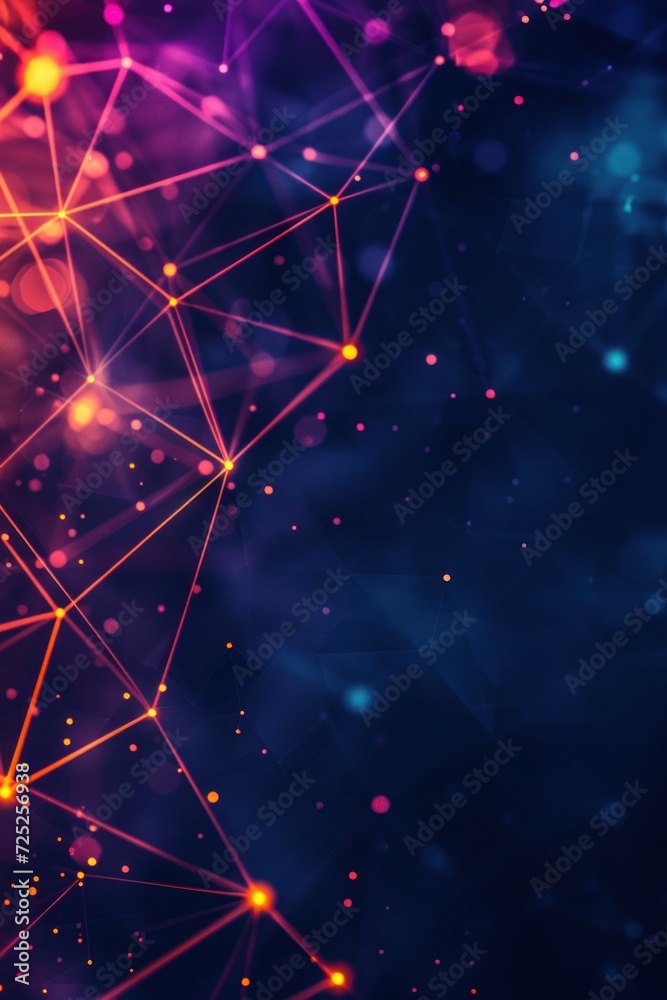 Poster abstract futuristic polygonal space low poly dark background with connecting dots and lines. connect