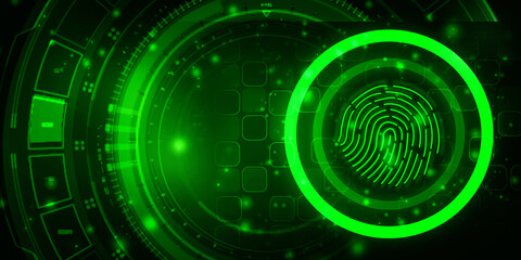 Fingerprint Scanning Technology Concept 2d Illustration
